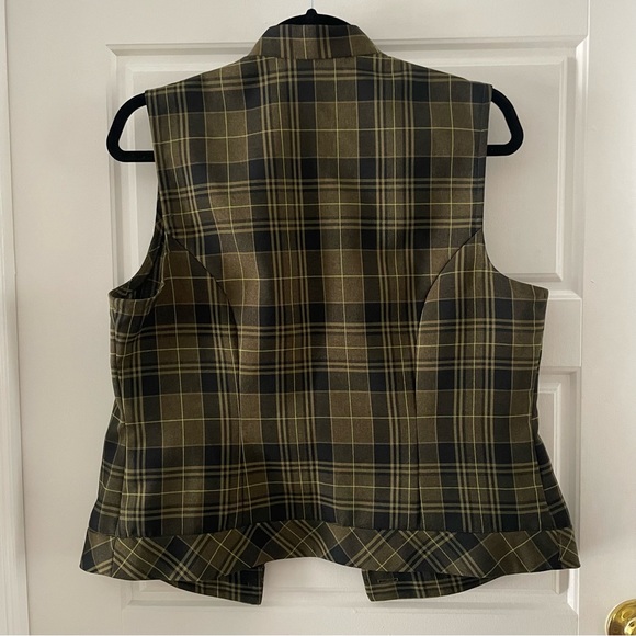 Vintage green checkered vest, US Size L - Picture 3 of 3